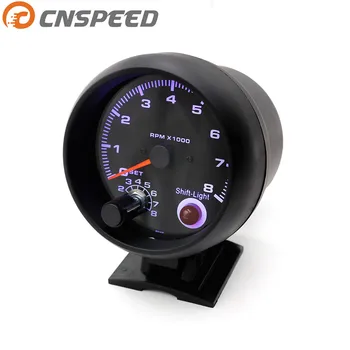 

Tachometer 3 3/4" Black color 0-8000 rpm gauge with inter shift light Blue Led Car meter Racing meter YC100139