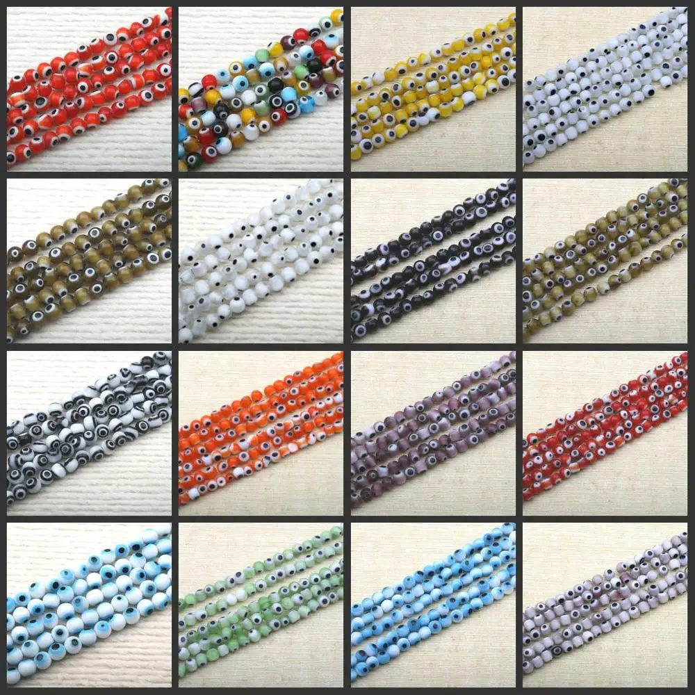 

PICK! Fashion EVIL EYE GLASS ROUND Loose Spacer Bead for Jewelry Making