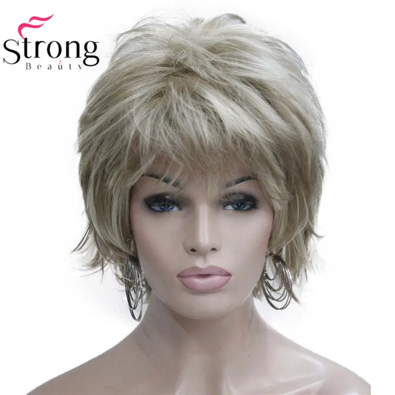 StrongBeauty блонд короткий флип-ап, мягкий и полный синтетический парик выбор цвета