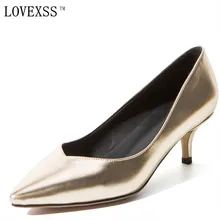 LOVEXSS Or Argent Pompes Bureau Plus La Taille 32-43 Noir rouge Rose Femme À Talons Hauts Chaussures Bout Pointu De Mariage Pompes Printemps 2017