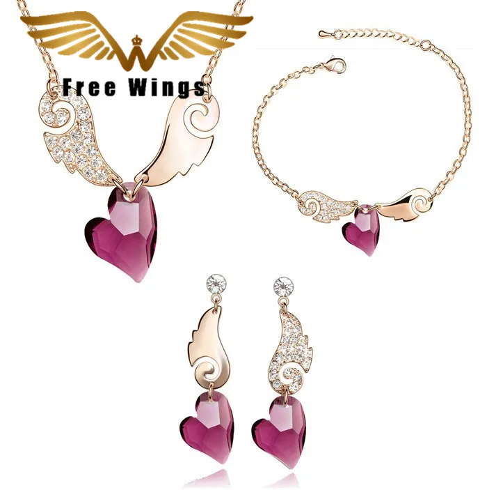 Серьги с австрийскими кристаллами Angel Wings Love ожерелья браслеты ювелирные изделия