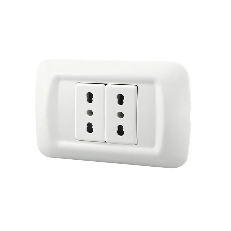 2PCS Wall Power Socket Plug, Double Italian / Chile Standard Power