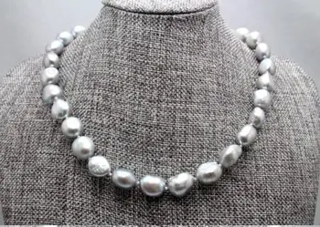 

18INCH 10-11mm BAROQUE GREY NATRURAL FRESHWATER PEARL NECKLACE