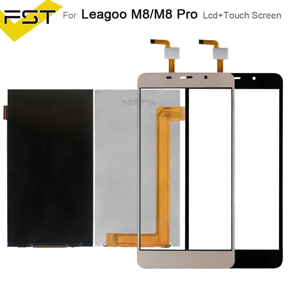 Черный/золотой ЖК дисплей для Leagoo M8 + дигитайзер сенсорного экрана запасные части