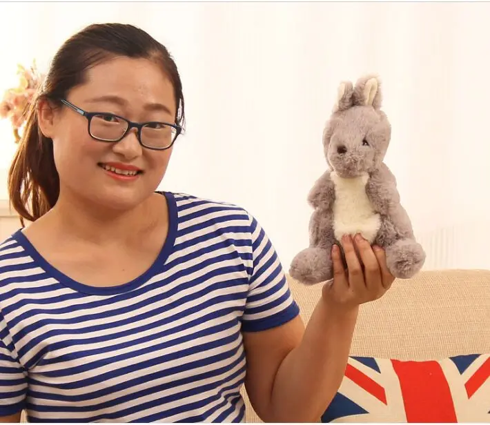 

small cute plush kangaroo toy high quality gray kangaroo doll gift about 25cm