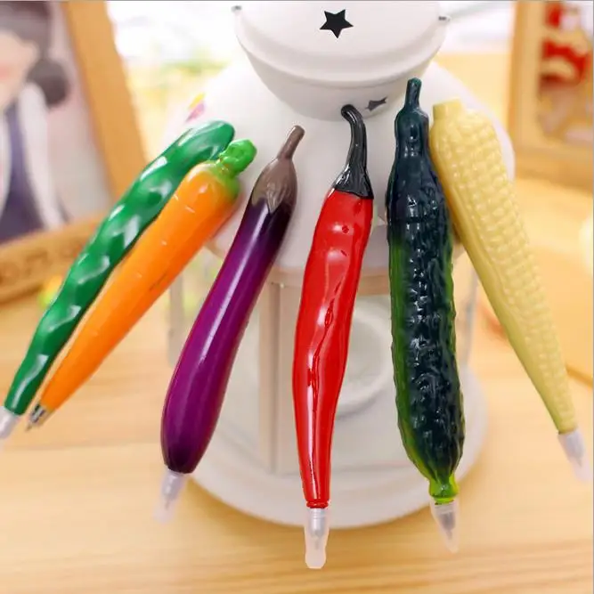

[4Y4A] 10pcs/Lot Vegetable fruit shape ballpoint pen with magnet refrigerator stickers magnetic blackboard kitchen pens