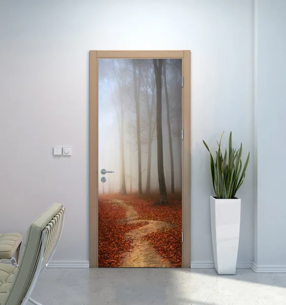 3D наклейка на дверь Таинственный лес настенная сделай сам чехол кухня украшение