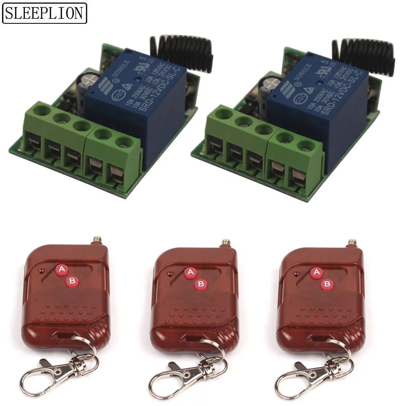 Universal Lighting Door Auto Curtains Remote Switch 12V 10A Wireless Switch Multi Toggle Relay Module Transmitter Kits-3