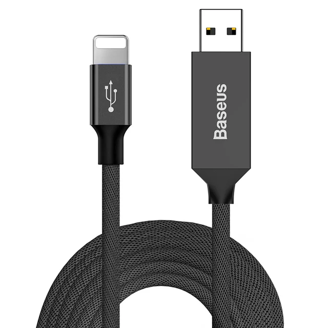 Baseus 5M USB Cable For iPhone Xs Max XR X 8 7 6 6s 5 5S SE iPad Fast