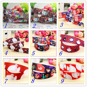 

7/8'' Free shipping big hero lisa doll printed grosgrain ribbon hairbow headwear party decoration diy wholesale OEM 22mm D305