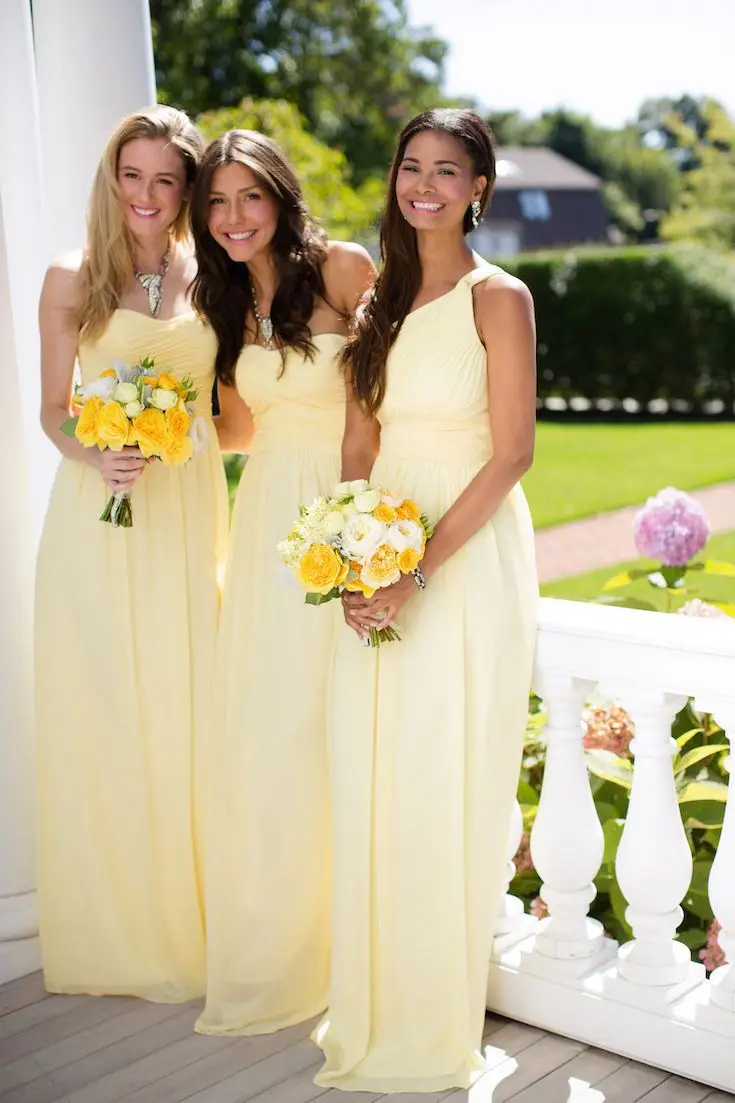 Increspato Crema Giallo lunghi Abiti Da Damigella D'onore Piega abiti para  festa di lunghezza del Pavimento vestido de madrinha de casamento  longo|dresses italy|floor artfloor length formal dress - AliExpress