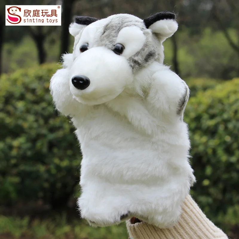

Wolf Hand Puppet Baby Kids Child Developmental Soft Animal Doll Plush Toy Parent-child Early Children Educational Toys