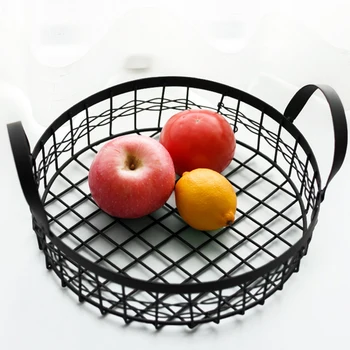

Food Serving Baskets Nordic Style Iron Fruit Baskets Fruit&Vegetable &Sundries Baskets Candy Tray Deposit Baskets Containers 1pc