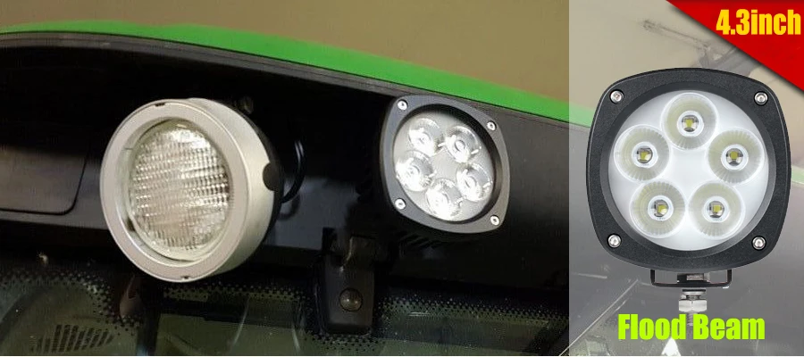 Feixe de Propagação Luzes de Condução para John Polegada Ip67 Super Bright Led Deere Dumper Articulado X2pcs - Lotes 4.25 x 35w 7leds 2 Feixe de Propagação IP67 Super Bright Led