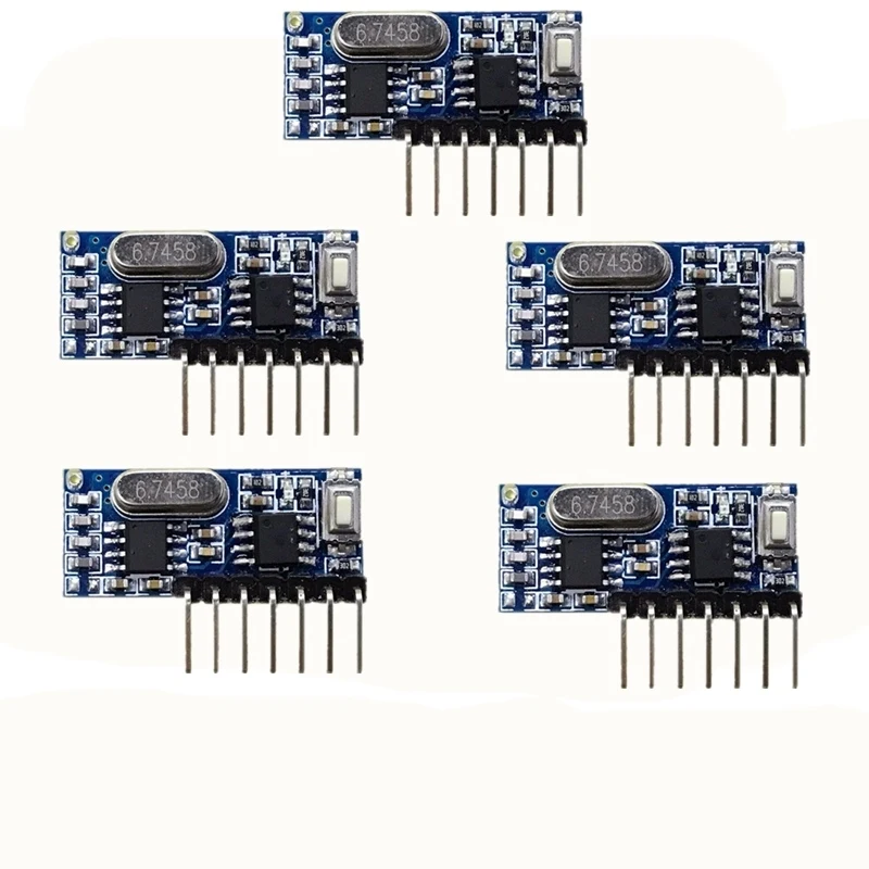 

5 pcs 433mhz RF Receiver Learning Code Decoder Module 433 mhz Wireless 4 Channel output Diy kit For Remote Control 1527 encoding