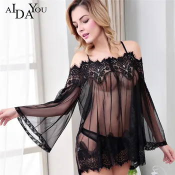 

AIDAYOU Women sexy Lingerie Babydoll Sleepwear Underwear Lace Dress Nightwear female ouc3183
