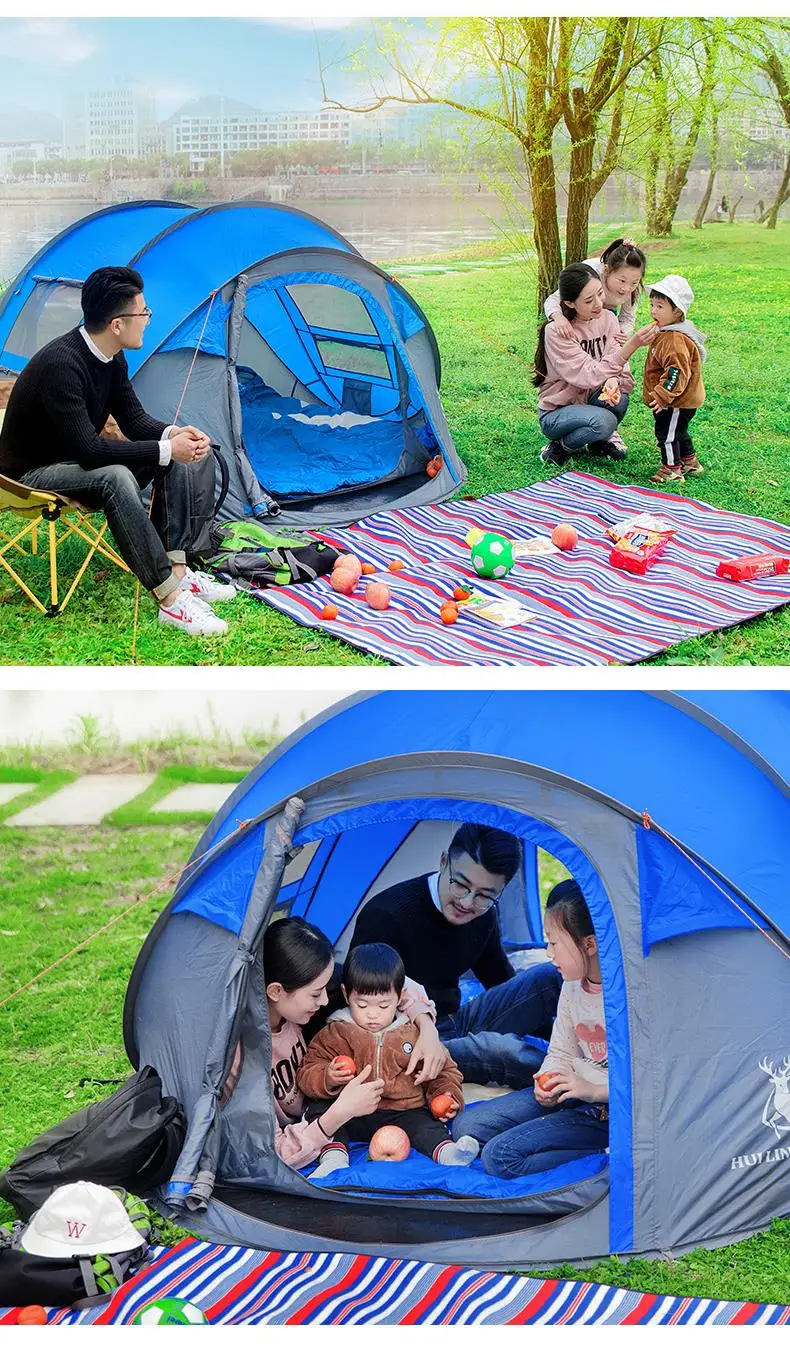 Быстрый Автоматическое открытие палатки на открытом воздухе палатки бросали pop up водонепроницаемый кемпинг палатки Водонепроницаемый большая семья палатки