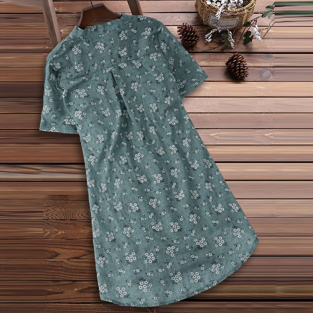SAGACE Повседневная простая женская льняная Ретро рубашка с v-образным вырезом и цветочным принтом стильная Лоскутная футболка с длинными рукавами женская рубашка