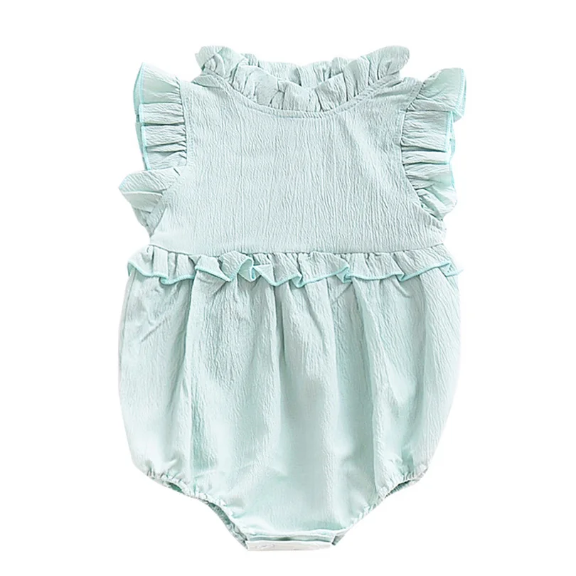 0-3years nueva Babys ropa de algodón mameluco de verano volantes sin mangas de bebé mono niño Bobo Bebe niños ropa de los niños 0-3years nueva Babys ropa de algodón mameluco de verano volantes sin mangas de bebé mono niño Bobo Bebe niños ropa de los niños