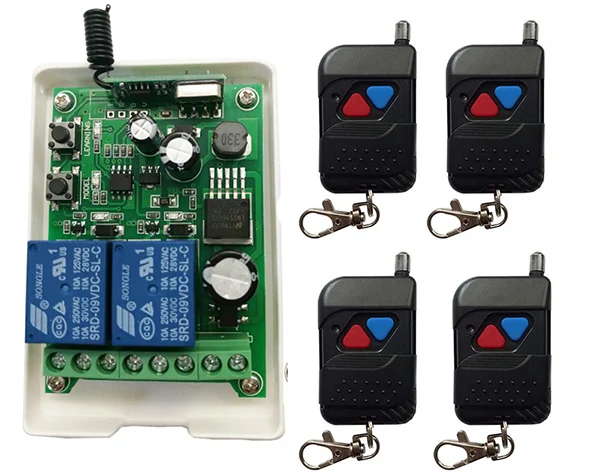 DC12V 24V 36V 48V 2CH 2CH пульт дистанционного управления выключатель света релейный выход радиоприемник Модуль и черный пропуск гаражные двери - Цвет: Белый