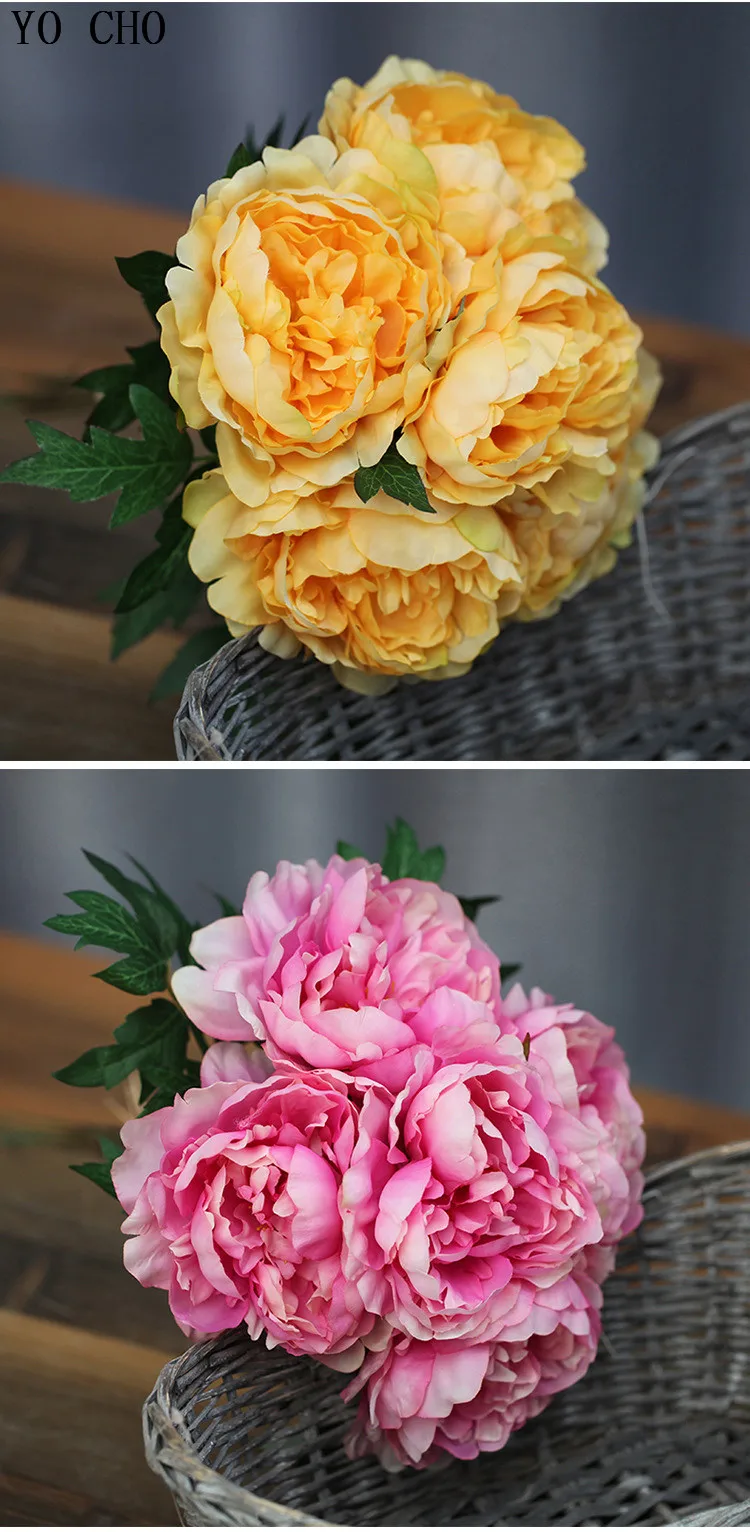 autumn decoration peonies flower bouquet for wedding home decoration (3)
