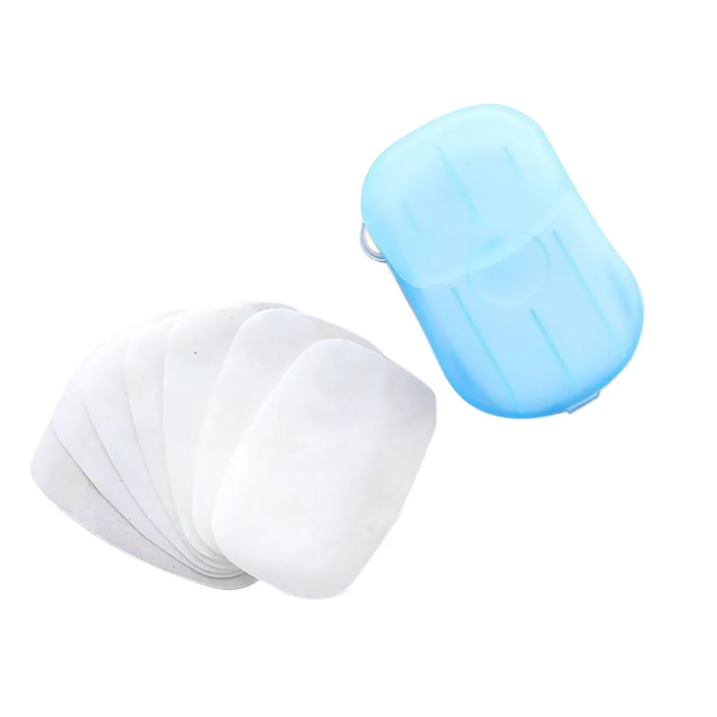 

New Soap Dish 20Pcs Disposable Hand Washing Tablet Travel Carry Toilet Soap Paper Wash Hands Bubble For Travel Camping #T2