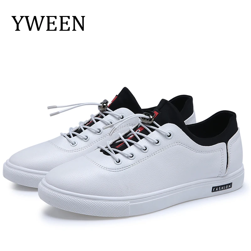

YWEEN 2019 Spring Men Casual Shoes Lace-Up Men Sneaker Shoes Simple Stylish Comfortable Soft PU leather Shoes For Men