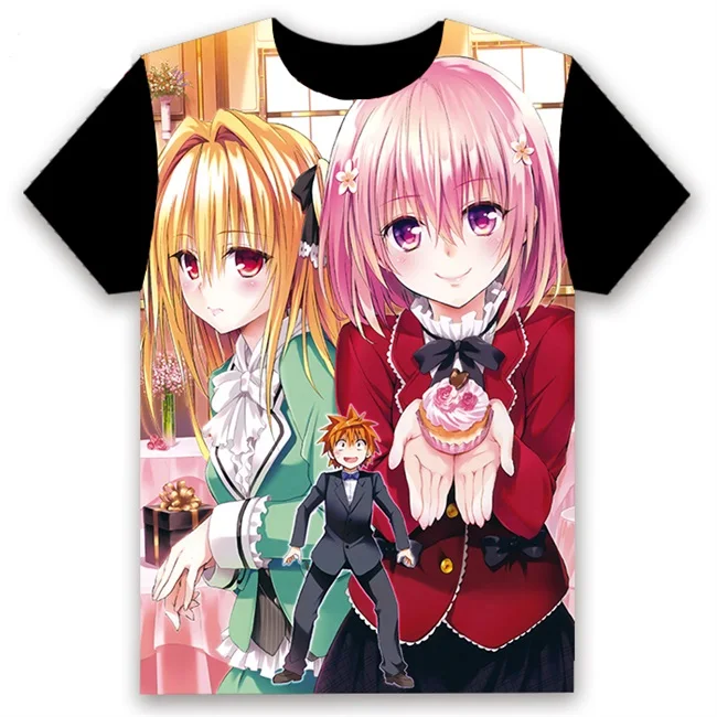 Модная мужская футболка аниме To LOVE Ru Eve Микан Юки тьма Косплей короткий рукав Повседневная Черная футболка топы Летняя забавная рубашка - Цвет: 2