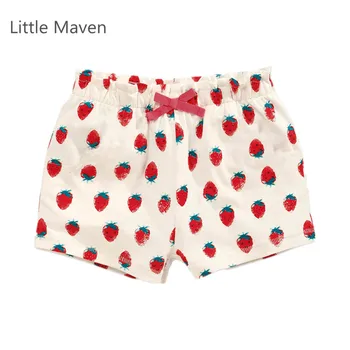 

Little Maven New Summer Brand Children Lovely Strawberry Printed Quality Cotton Knitted Girls Casual Elastic Waist Shorts