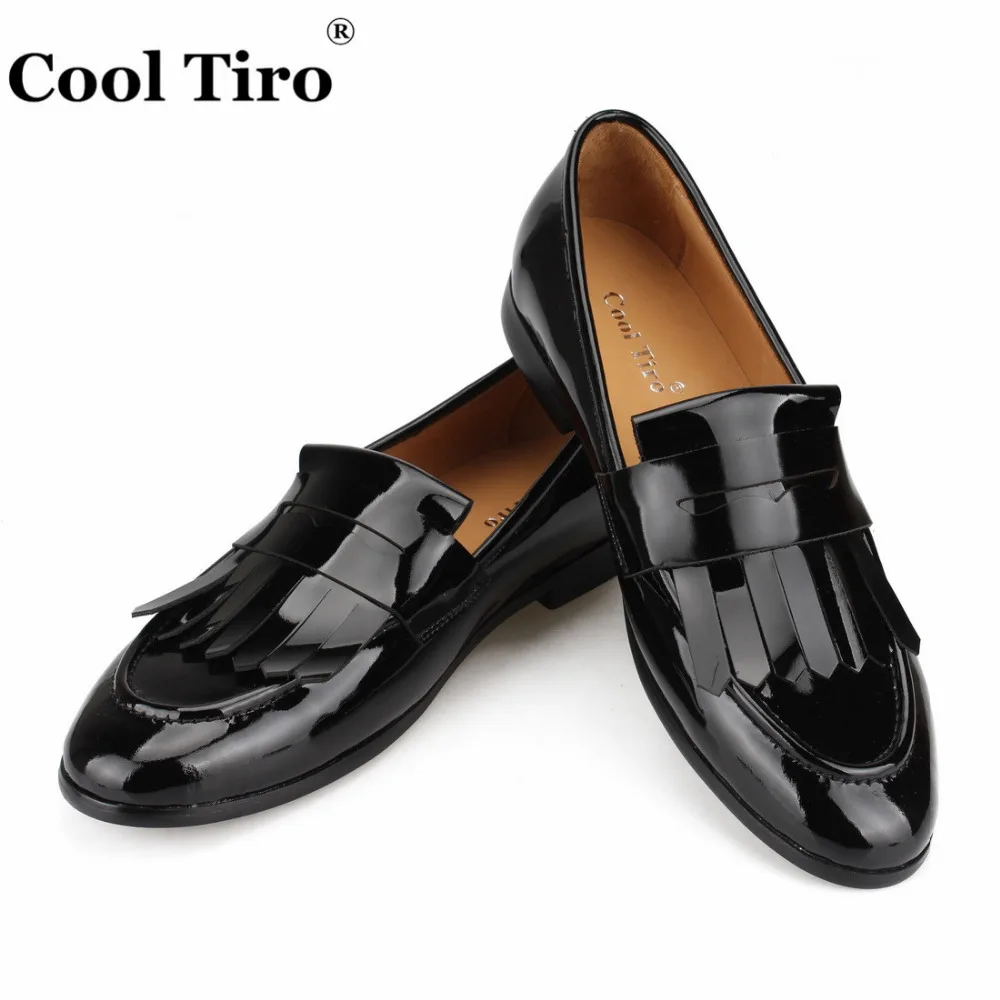 Black patent leather Loafers Men Moccasins (4)