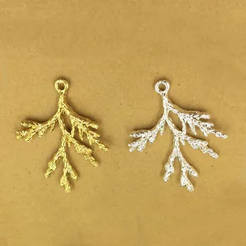 

10Pcs Alloy Fligree Leaf Charms Silver Gold Colors 27x37mm Matsue Pendant for DIY Jewelry Making Handmade Earring Charm Findings