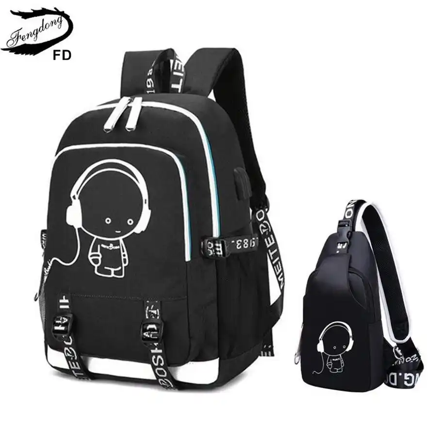 FengDong boys school bags waterproof large backpack for teenagers