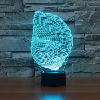

New Arrival Conch Shape Night Light Lamp 3D LED Flash Colorful Lantern As Gift Atmosphere Lamp Novelty Lighting With USB Power