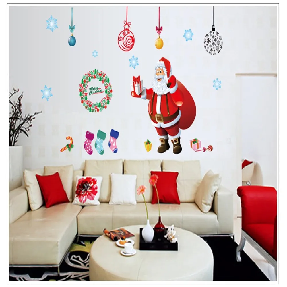 60 X 90 cm Funny Plane Wall Stickers Creative Christmas Tree Penguin Cartoon Window Wall Stickers DIY Home Christmas Party Decor02