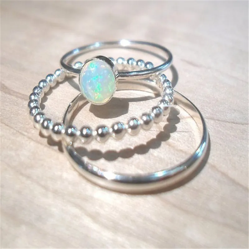 

New Design White Fire Opal Ring Cubic Zirconia Wedding Ring for Woman Girl Austrian Crystals Gift Brand Rings