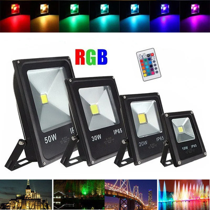 Led RGB Floodlight 10W 20W 30W 50W Waterproof Led Spotlight Outdoor