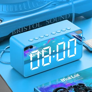 Bluetooth Speaker with Clock Mirror Alarm Clock Mini Mirror Gift Card Subwoofer Small Speaker Bluetooth TF Card AUX Link Play Bluetooth Speaker with Clock Mirror Alarm Clock Mini Mirror Gift Card Subwoofer Small Speaker Bluetooth TF Card AUX Link Play