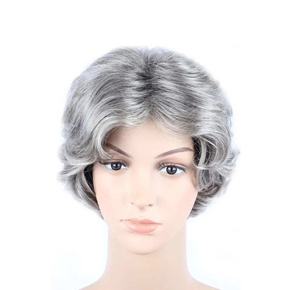 Nosotros Nave Olders Unisex Gris Plata Natural Pelucas De Pelo Corto Y Rizado Peluca Llena Del Traje Cos Del Partido De Cosplay Peluca Sintetica Resistente Al Calor Wig Short Party Wigfull Wig Aliexpress