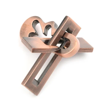 

Vintage Rose Gold Color Metal Puzzle IQ Mind Brain Teaser Educational Game Toys Gift For Adults Children Kids