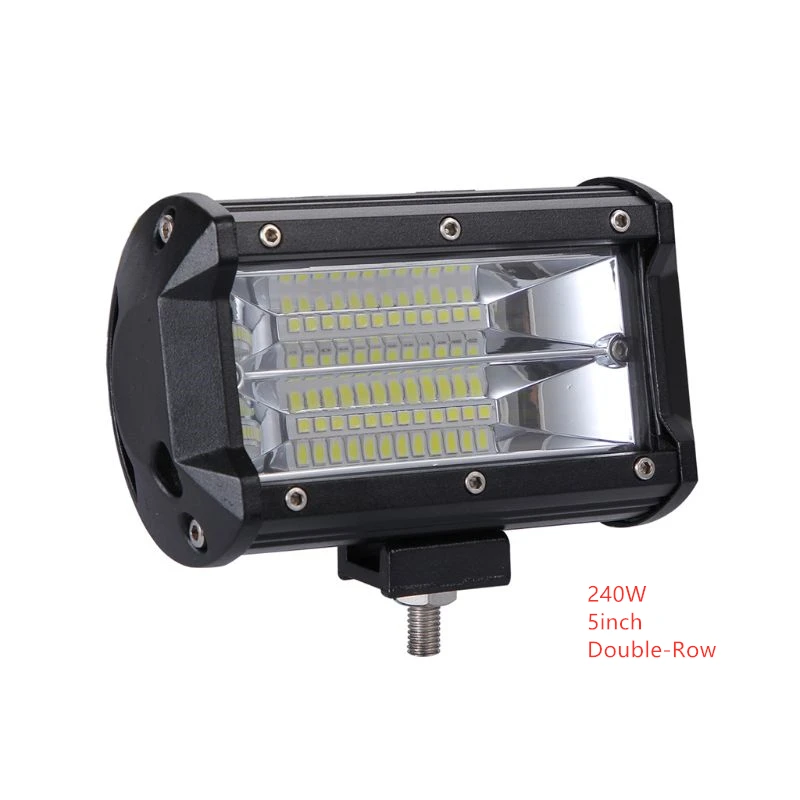 

240W 5inch Double-Row Work Light Automobile LED Light Bar Single Strip Light Spot Driving Illumination For Jeep UTV ATV Truck