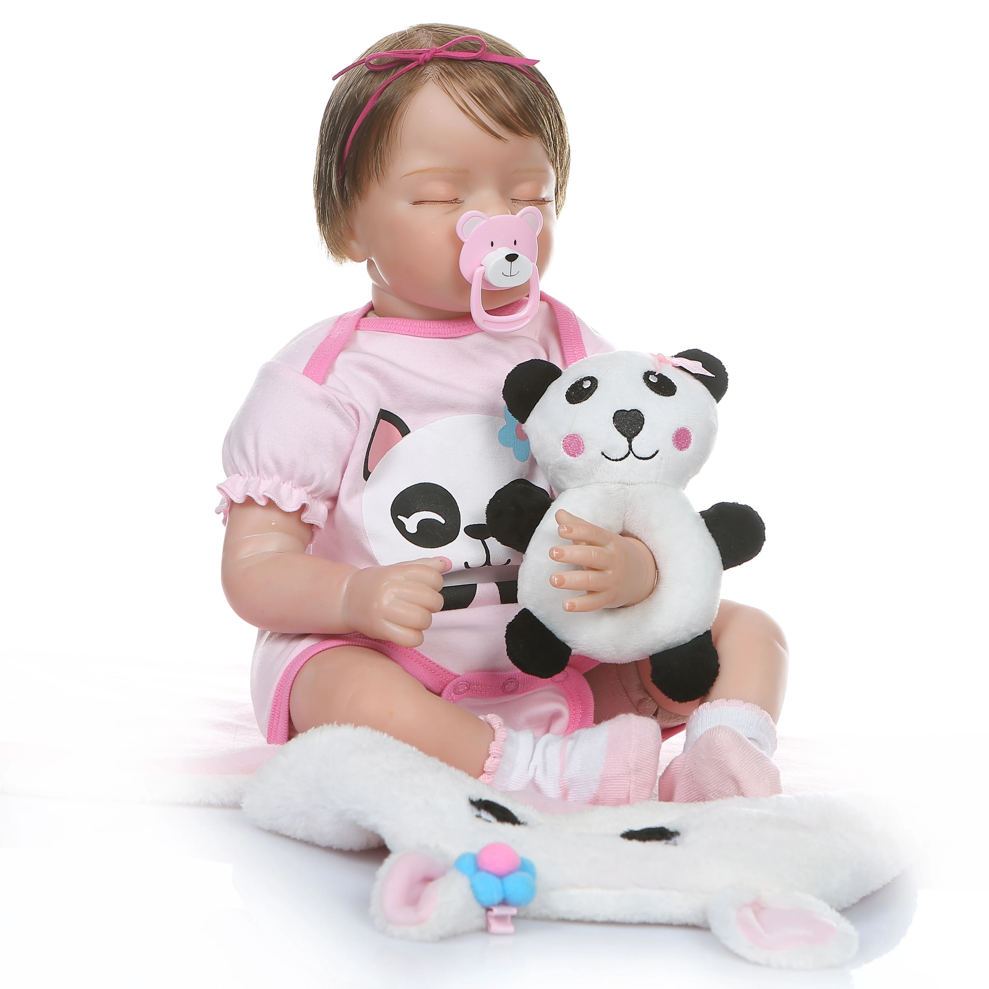NPK 55 см кукла для новорожденных bebe realitic reborn Спящая девочка мягкие Утяжеленные