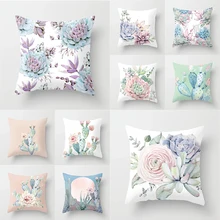 Succulent Plants Cushion Cover Cactus Series Green Plant Printed Pillowcase Multicapacity Process Throw Pillow Covers Decorative