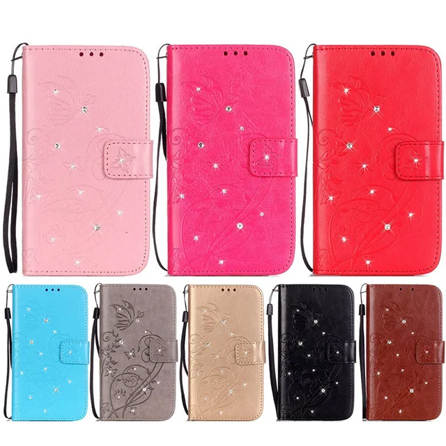 

B23 Diamond PU Leather Wallet Flip Case For Huawei Honor 4C 5C 5X P Smart P8 P9 Lite mini Mate 10 Lite Y6 Pro 2017 Cover Fundas
