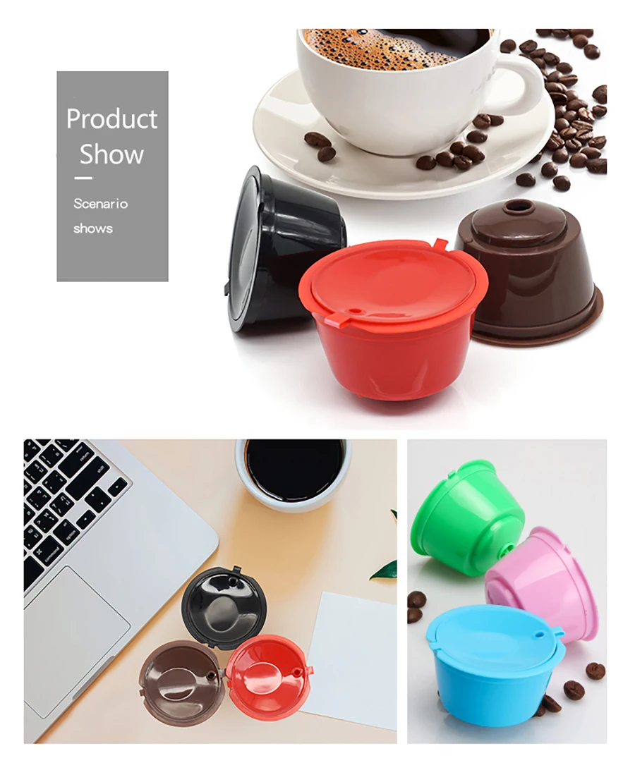 3/9pcs Refillable Coffee Capsule For Dolce Gusto Nescafe 6 Colors Dolce Gusto Reusable Capsule Capsules free 1Spoon+1Brush