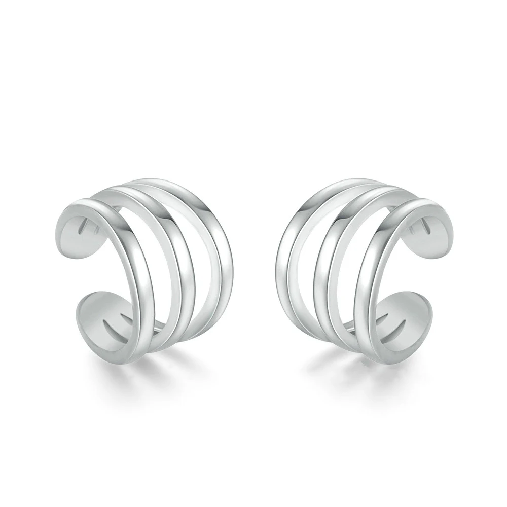 

OneQuarter Women Annulus Earring Clip S925 Sterling Silver Earrings Non Piercing for Girl Party Small Cuff Earring Clip Jewelry