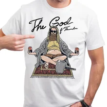 Футболка с принтом «бог грома», «Тор Лебовски», «мстители», «эндгейм», Повседневная футболка с короткими рукавами и принтом, размер S-3Xl, модная футболка, топ, футболка