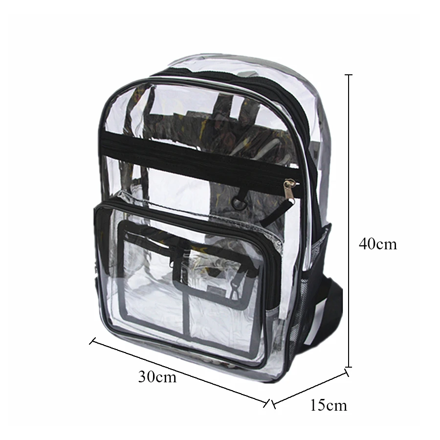 حقيبة مدرسية شفافة الأزياء واضح هلام ظهره السيدات الفلورسنت المياه الظهر النساء كبيرة حقيبة قدرة الشهيرة العلامة التجارية