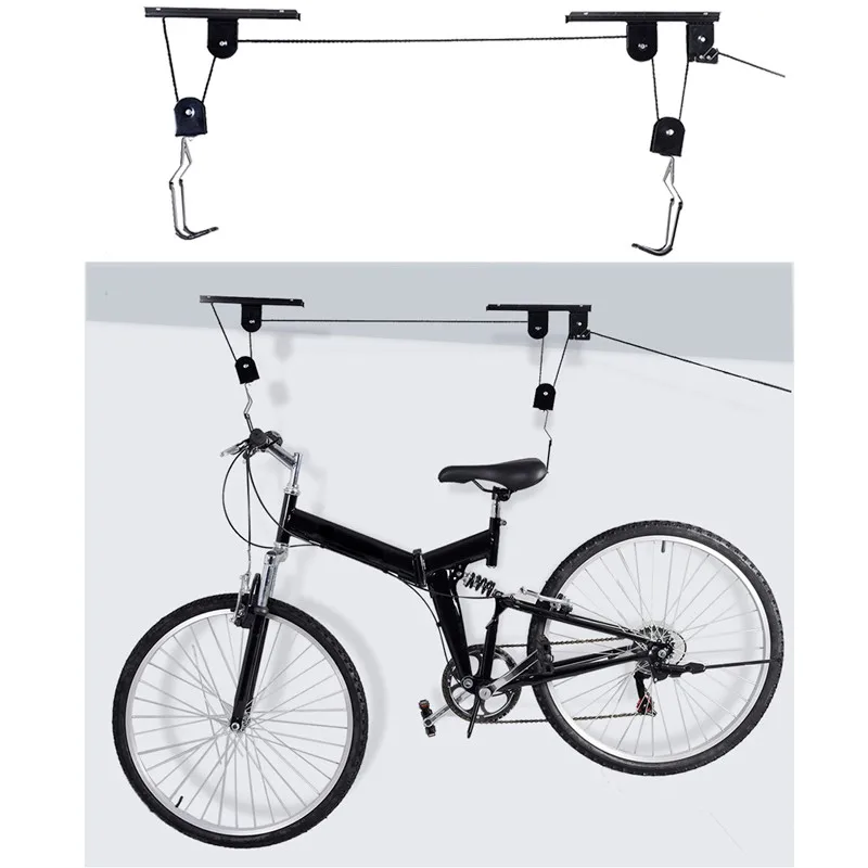 Подъемник для велосипеда, потолочный подъемник 45 фунтов, вес, емкость для хранения велосипедов, гаражная вешалка, шкив, стойка, подъемник, сборки, крюк, шкивы