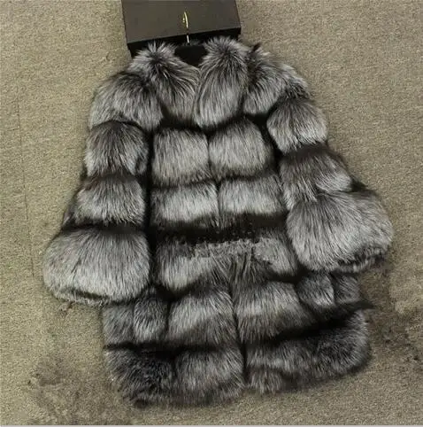 Lisa Colly Women Winter Coat Jacket New Faux Fur Long Coat Jacket Fur Coat Overcoat Thick Warm Outerwear Fox Fur Coat Jacket