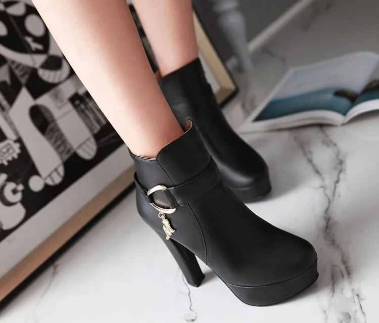 Womens Fashion Elegant Booties High Heels Shoes For Ladies Online Black And White Platform Ankle Boots Pink Beige16